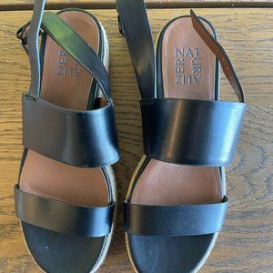 Naturalizer Womens Jaycie Leather Platforms Black